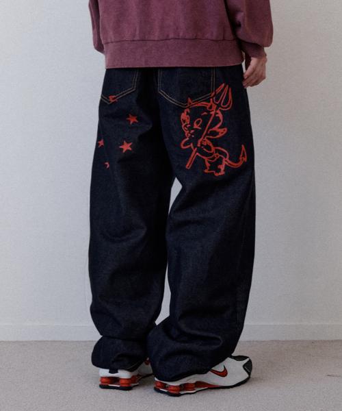 니어노어 ROSE BALLOON DENIM PANTS_INDIGO - 위시버킷