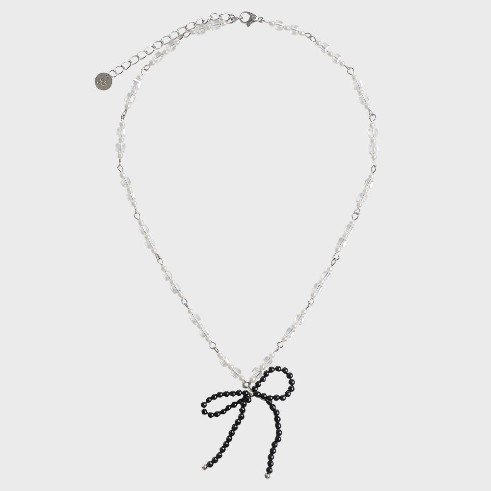 MIX BEADS BOW NECKLACE (B)