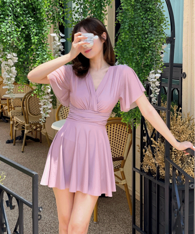 L-5XL 빅사이즈 프릴 원피스 수영복