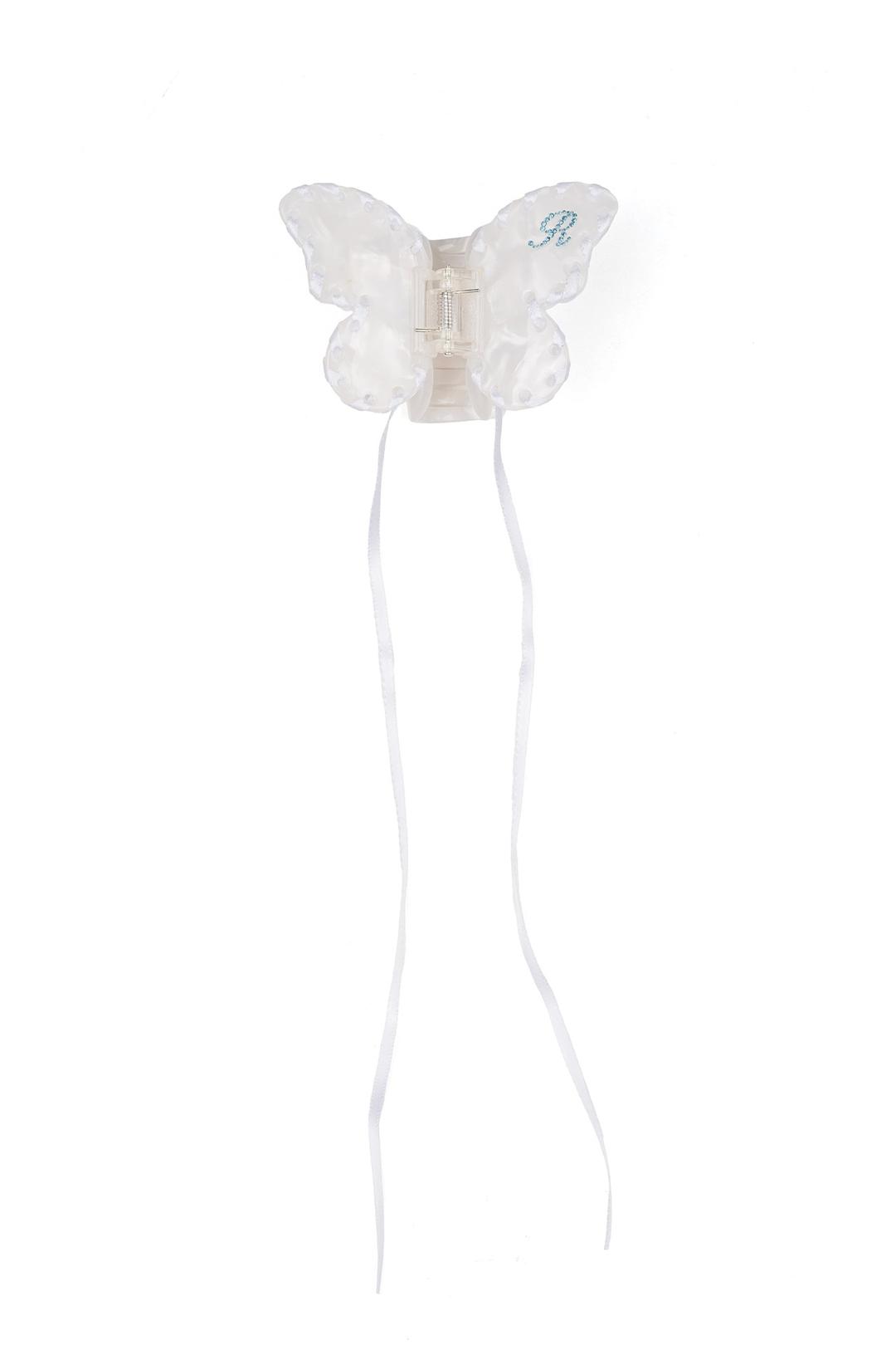 Butterfly Hair Clip White