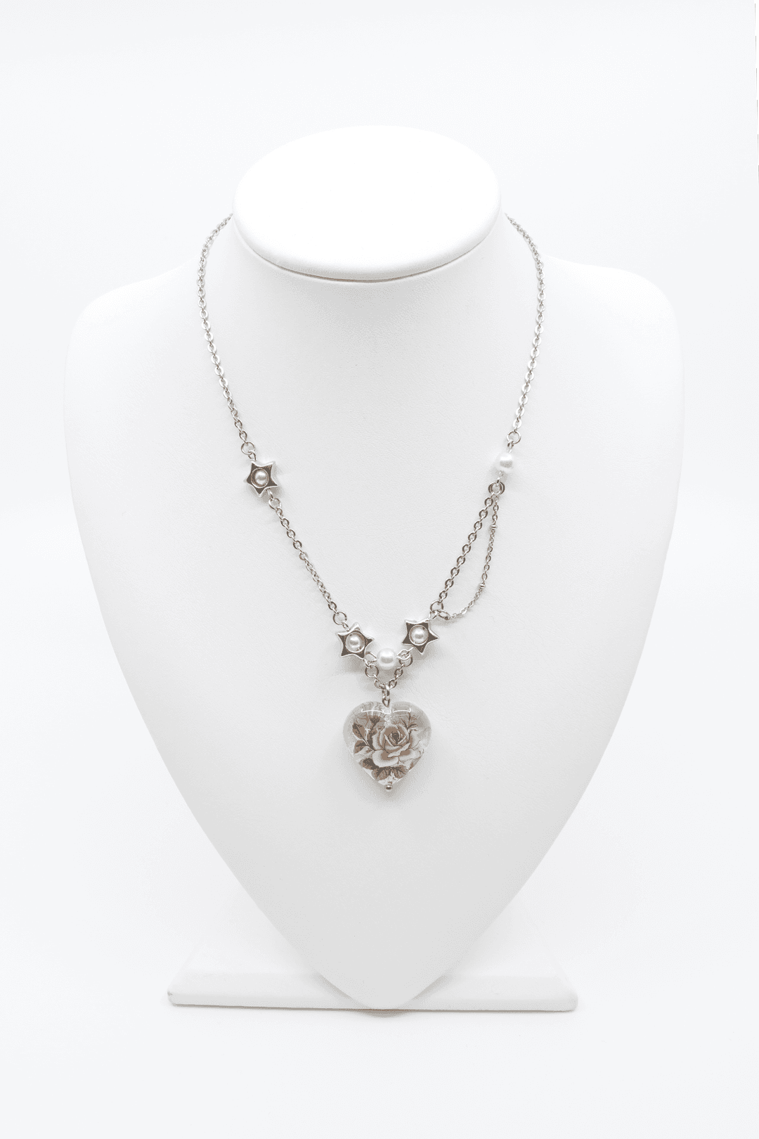 [Pink orchid house] Flower love star nacklace (Clear)