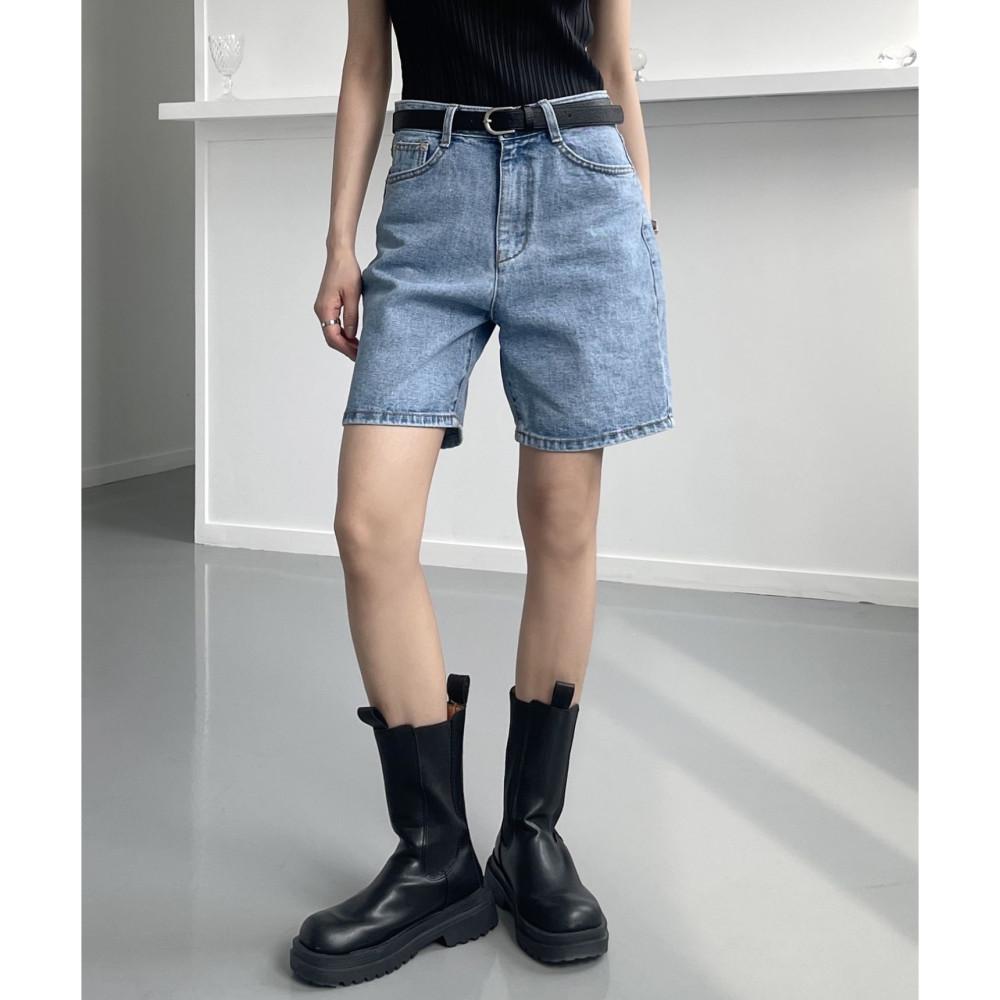 데일리 하이웨스트 4부 데님 반바지 SML 연청 중청 블랙 하프 청반바지
