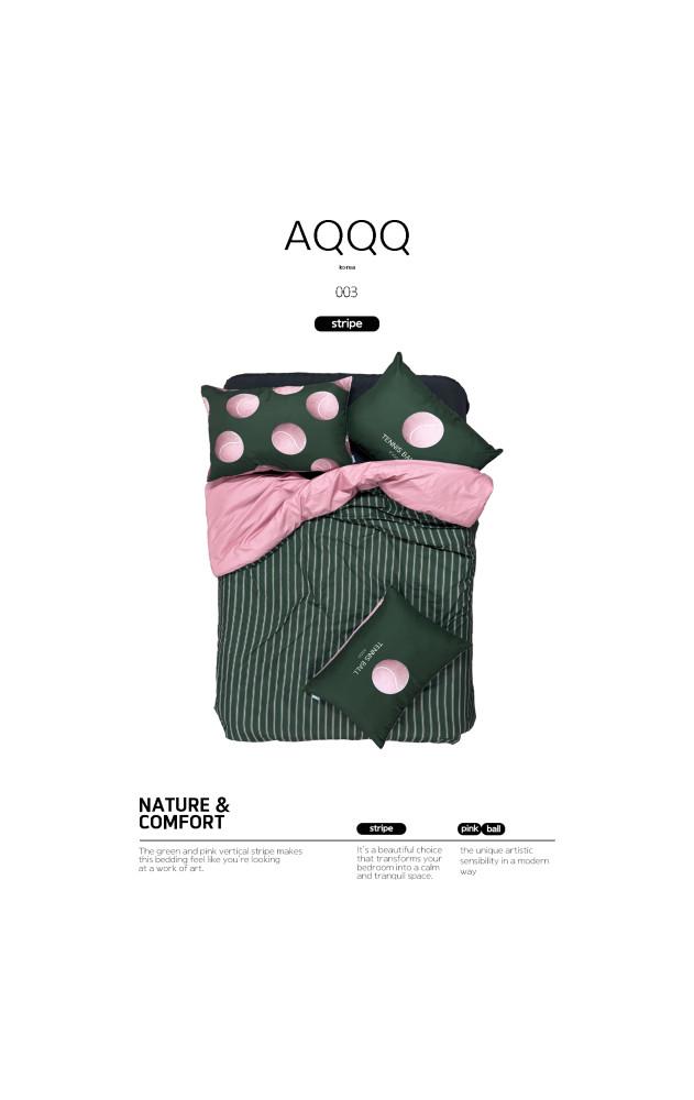AQQQ TENNIS BALL 스트라이프 세트 SS / Q