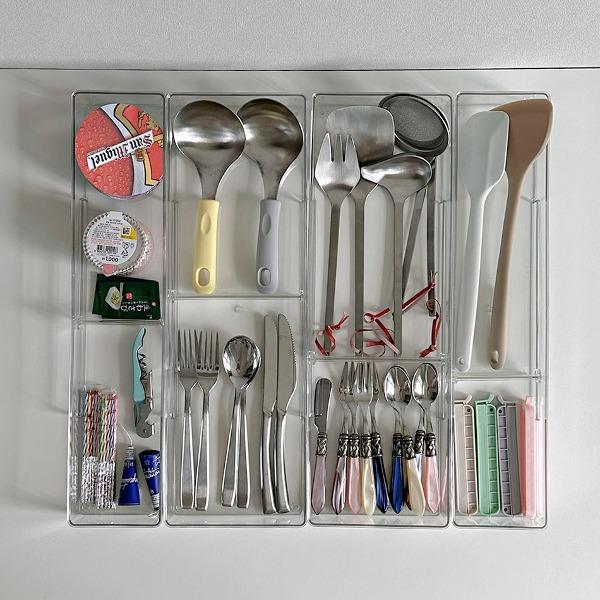 [비밀공구] 칸막이 조절 서랍 정리함  주방 수납함