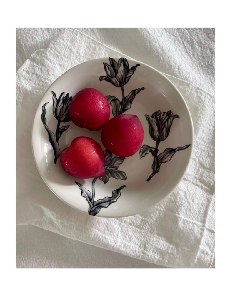 [vintage] 영국 빈티지 로얄스태포드 블랙 튤립 과일접시 디저트볼 씨리얼볼