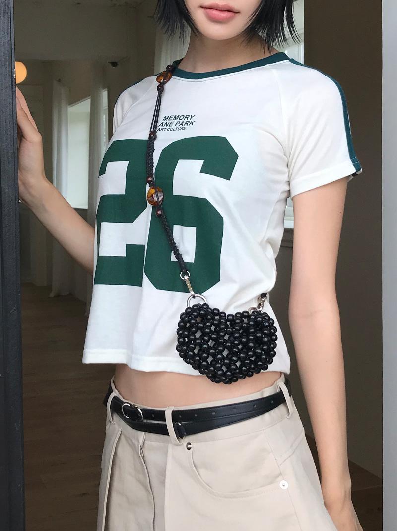 HEART BEAD CROSSBODY BAG (4color!)