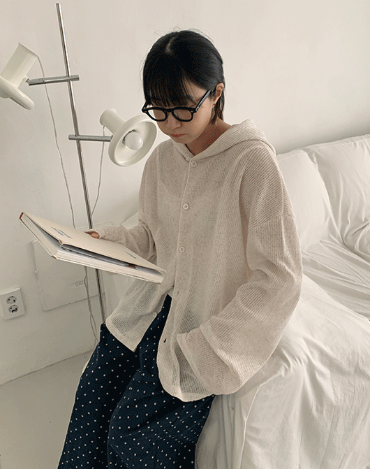 [1천장돌파][unisex] 타츠나 썸머 니트 버튼 후드 가디건 (3color)