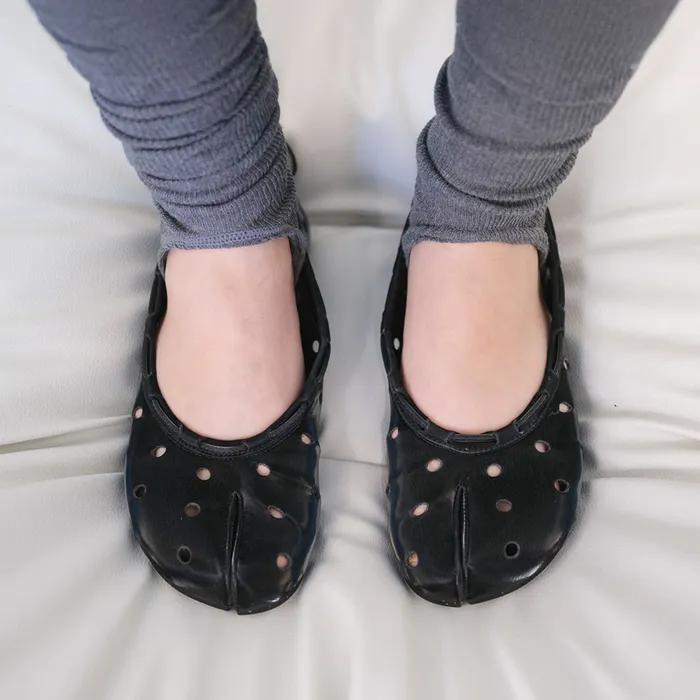 Leather String Flat / Cacao Cheese