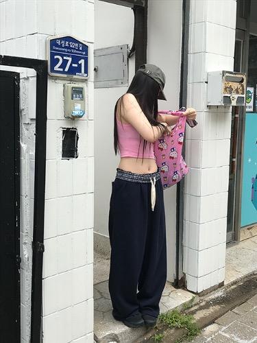 오비 체크 스트링 팬츠 (그레이/네이비/블랙) 9/10 입고 예정