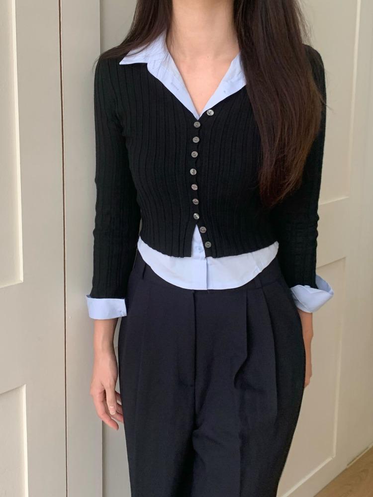 비위드유 바헨 골지 크롭가디건 (2color)