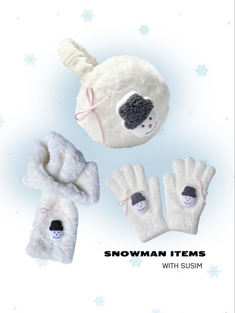 수심 Snowman Items 눈사람 귀마개 머플러 장갑 스노우맨 이어머프 겨울 방한