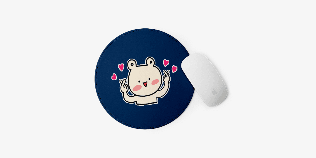 하트뿜뿜 베이지곰 베리 마우스패드