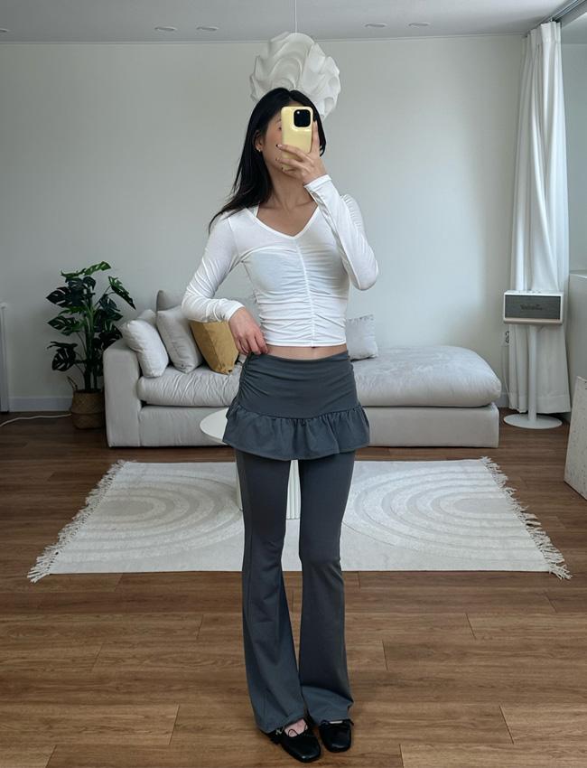 ruffle skirt pants