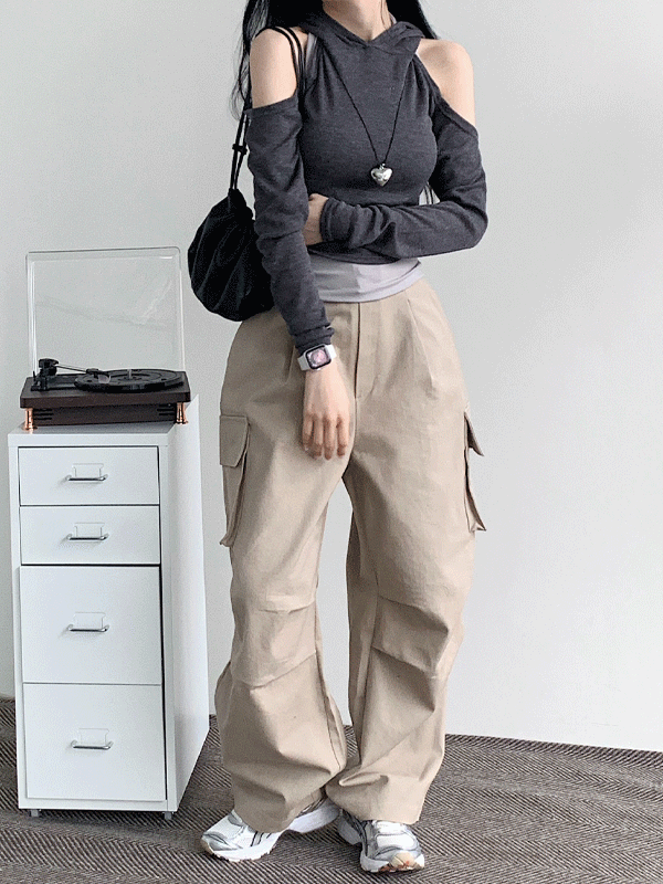 미세키서울 Pocket pintuck wide pants BLACK - 위시버킷