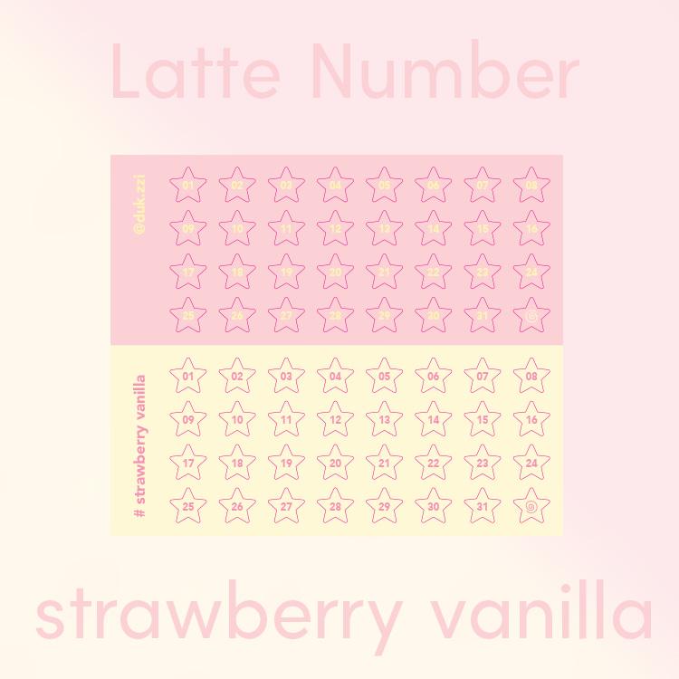 Latte Number Sticker_Strawberry Vanilla