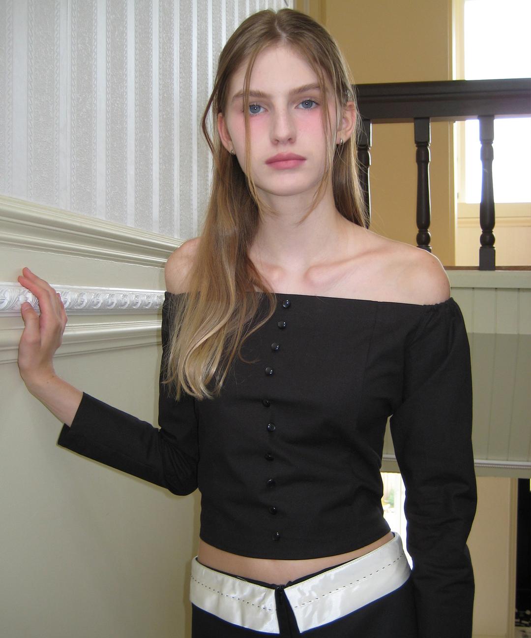 Bonita Corset Blouse ( Black )