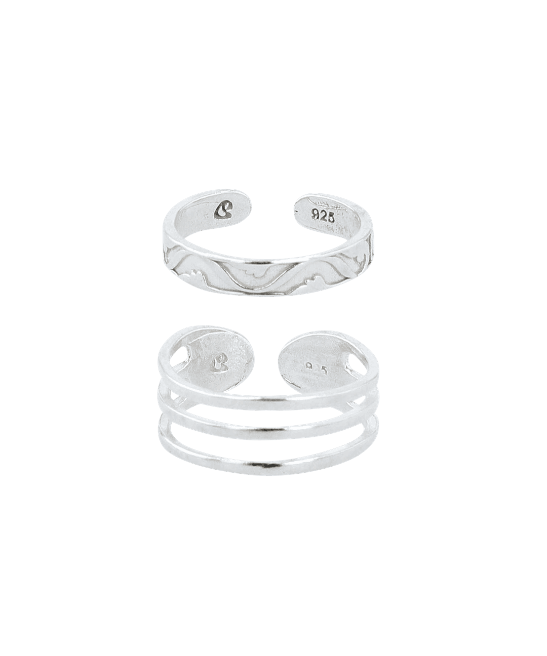 SILVER TOE RING SET SILVER