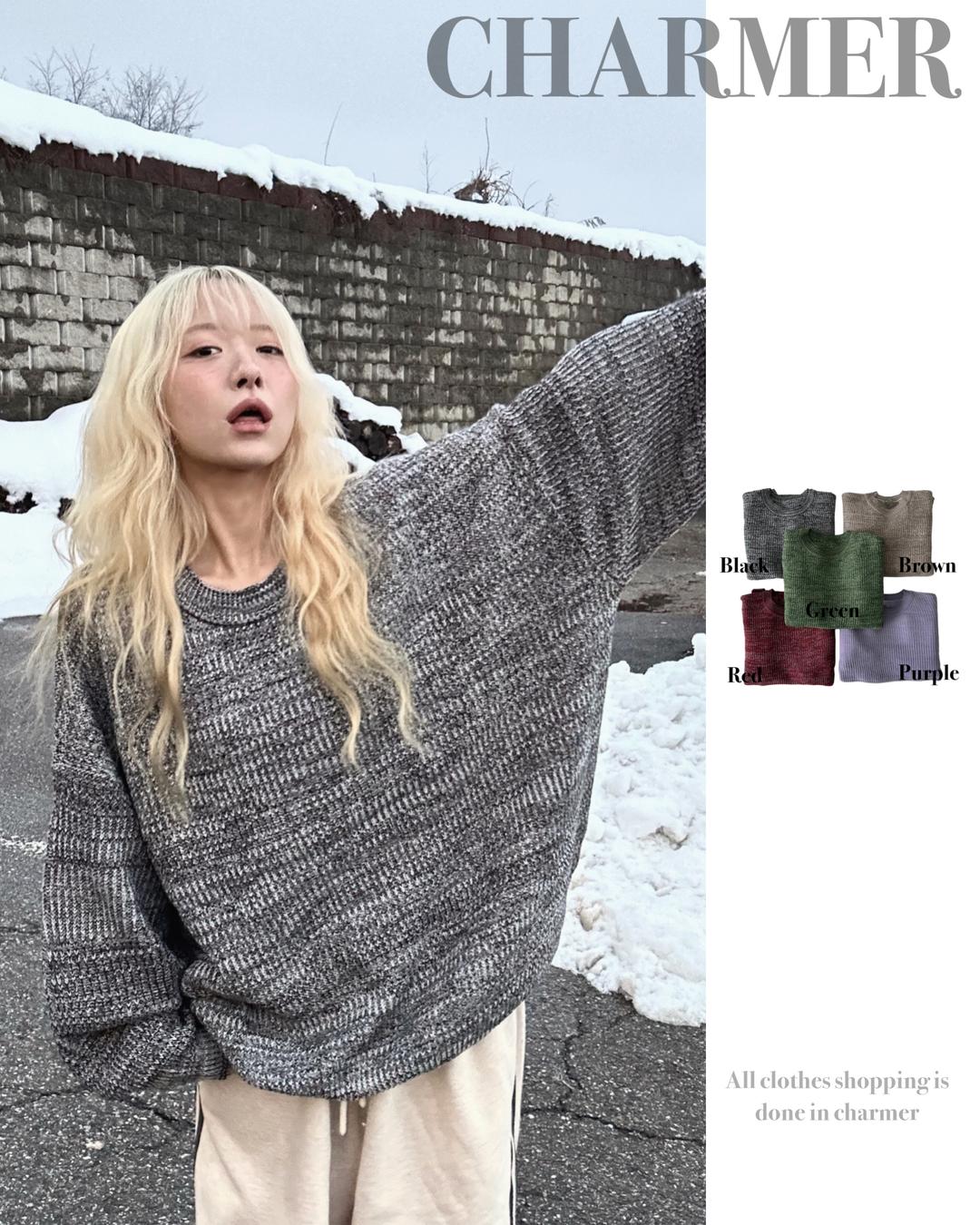 챠머 [영상있음!/남녀공용]오래 소장 가능한🖤, 르뱅 오버 루즈 니트