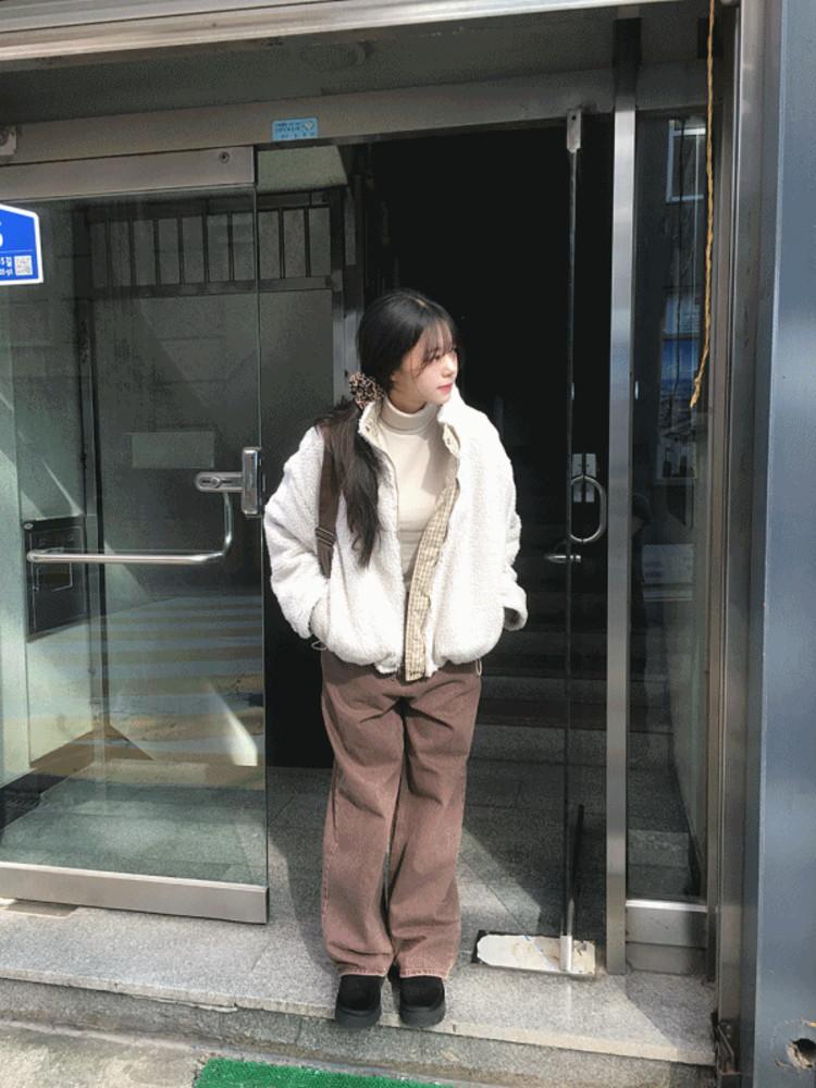 [덤블안감/리버서블점퍼] Check reversible jumper