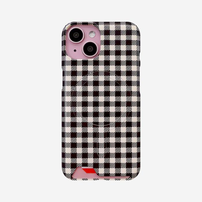 맥세이프/카드수납_Black Check Magsafe/Card Phonecase