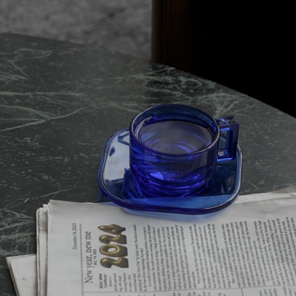 ARNO GLASS COLOR  CUP AND SAUCER