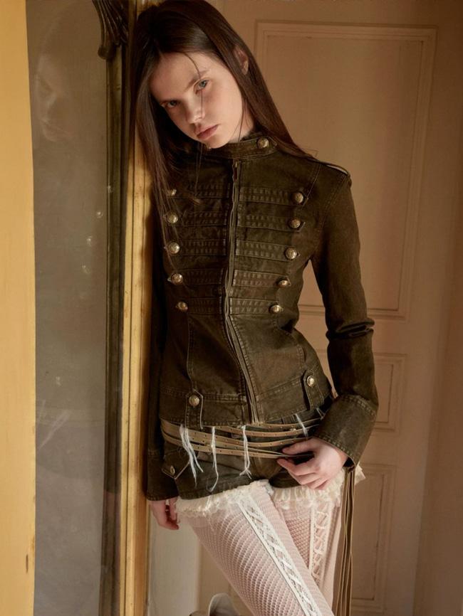 [1JINN STUDIO] Napoleon Double-Breasted Canvas Jacket