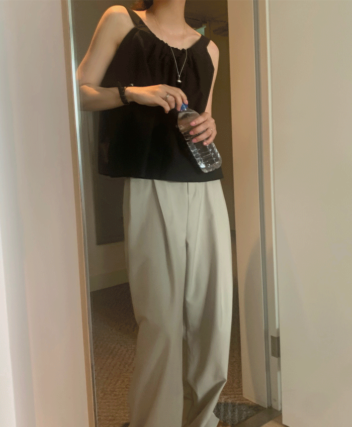 램스 홀터넥 스트링 여름 나시 블라우스(3color)