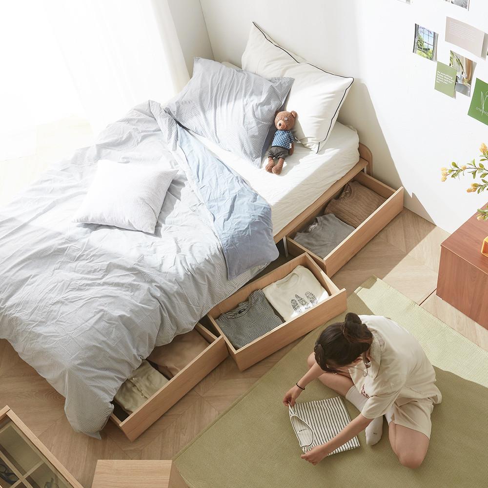 플랫 무헤드 침대헤드 저상형 수납침대프레임 슈퍼싱글 퀸