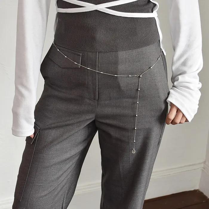 silver bean chain belt