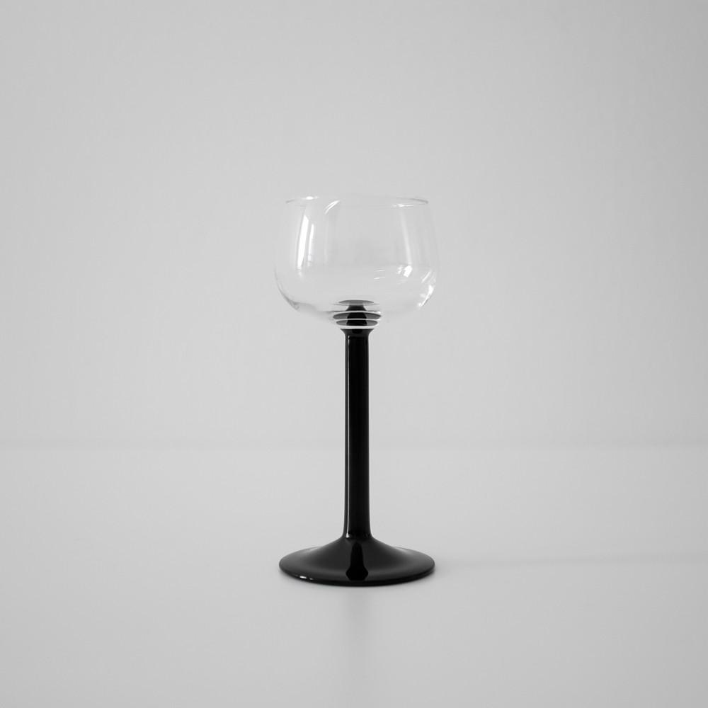 [vintage] Luminarc black stem wine glass 블랙 스템 와인 글라스
