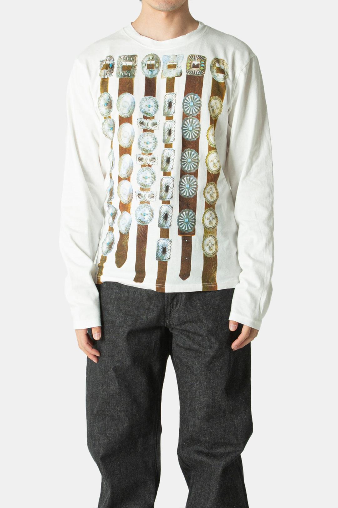 JERSEY CREWNECK LONG SLEEVE T (CURTAIN CONCHO) WHITE