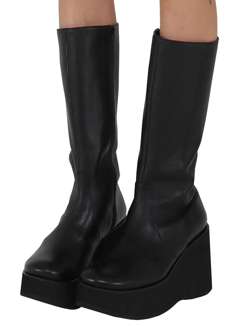 LEATHER MIDDLE BOOTS