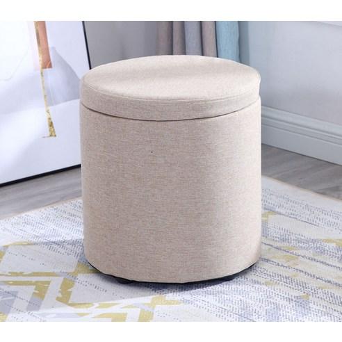 심플하니 마카롱 수납 패브릭 화장대 스툴