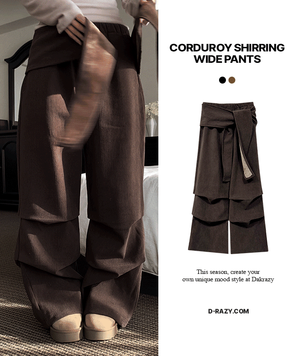 (융털안감🧶) 코듀로이 골덴 벨트 파라슈트 밴딩 팬츠