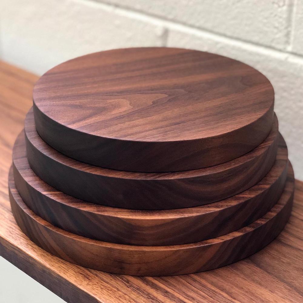 최상급  미국 미주리 시그니처 블랙월넛 수제 원형도마 나무도마 원목 스테이크 플레이팅 캠핑