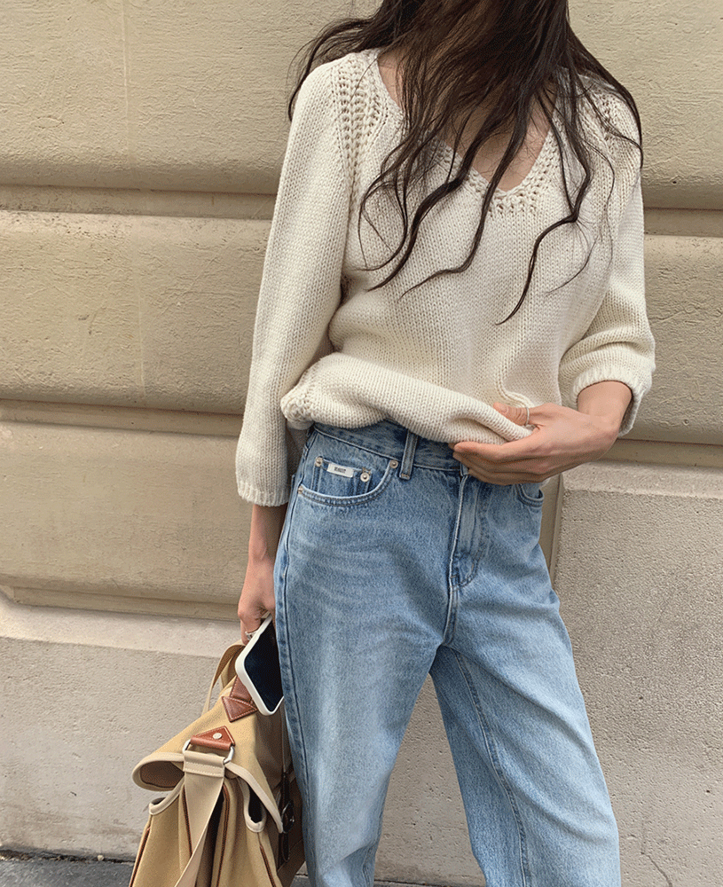 [Dearest] Verso (니트) -크림 (1차소진 예약주문 7일이상소요)