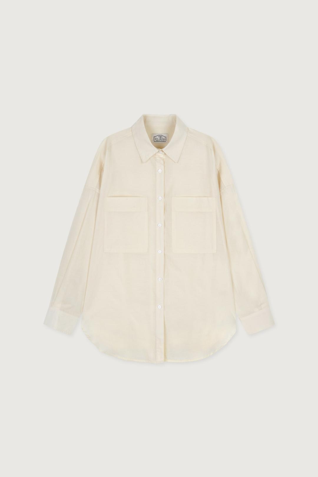 Light cotton summer oversized shirts (cream)