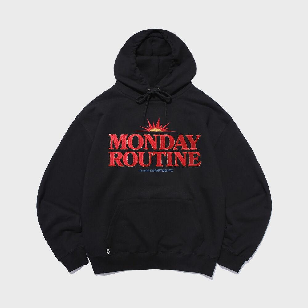 PHYPS® MONDAY ROUTINE STITCH HOODIE BLACK