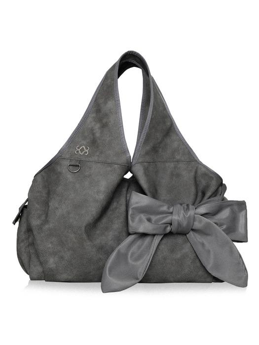 Bow Shoulder Bag (Nubuck Grey)