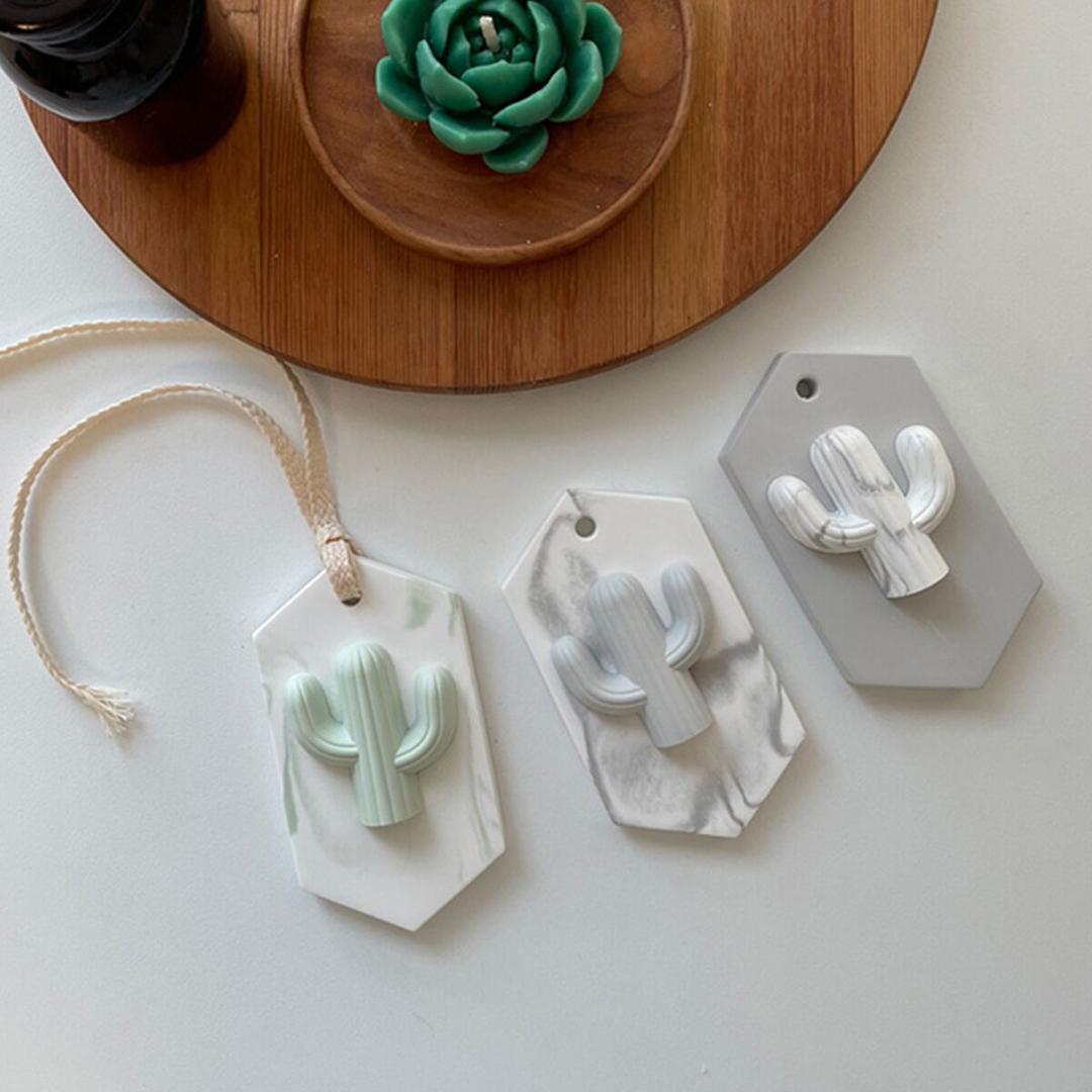 벽걸이방향제  테라리움 대리석 마블 선인장 석고방향제