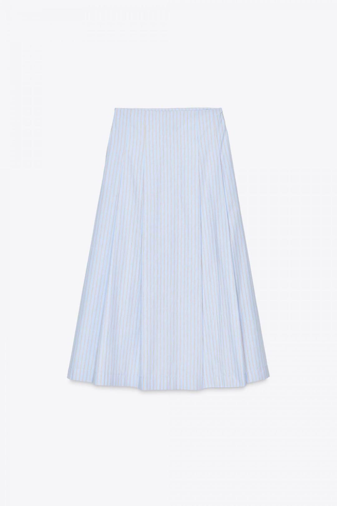 스페인샵 자라 스트라이프 미디 스커트 3110/182 BLUE/WHITE