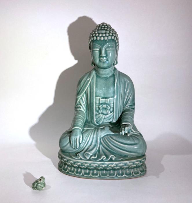[JAPAN]60s Antique “Buddha” big size ceramic statue(불상).
