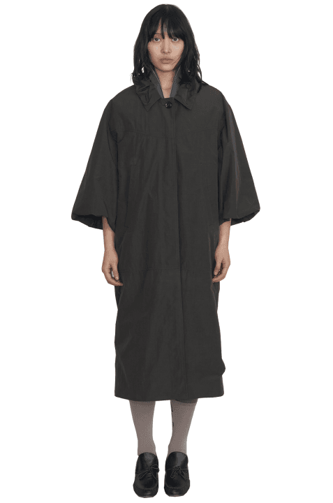 Puff Sleeve Coat, Espresso