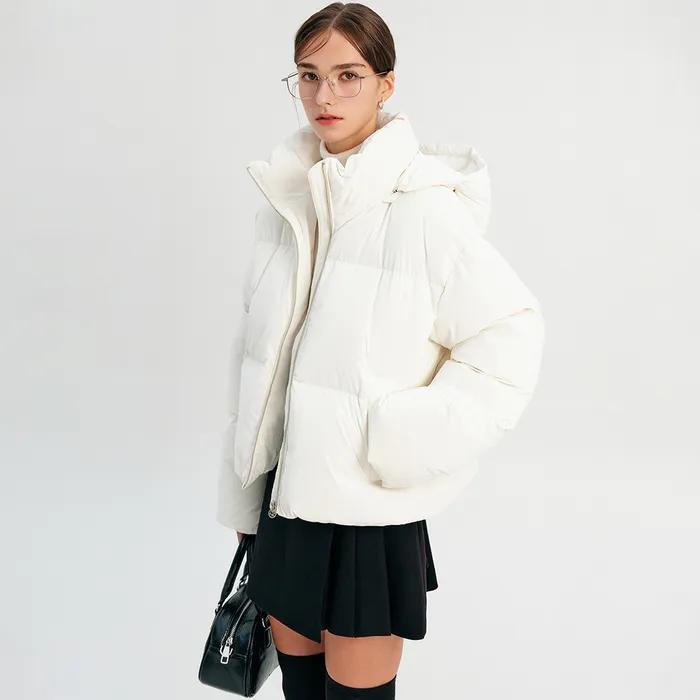 릴리 숏 덕 다운 후디드 패딩_크림 / LILY SHORT DUCK DOWN HOODED PADDING_CREAM