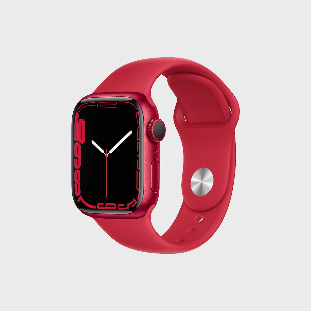 Apple 애플워치 7 41mm 셀룰러 레드 알루미늄 케이스 레드 스포츠밴드 (MKHV3KH/A)