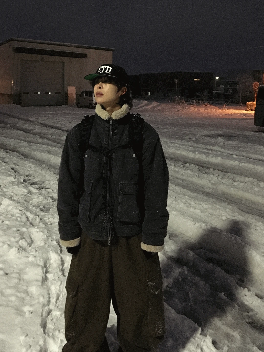 SG 허프 데님 양털 무스탕