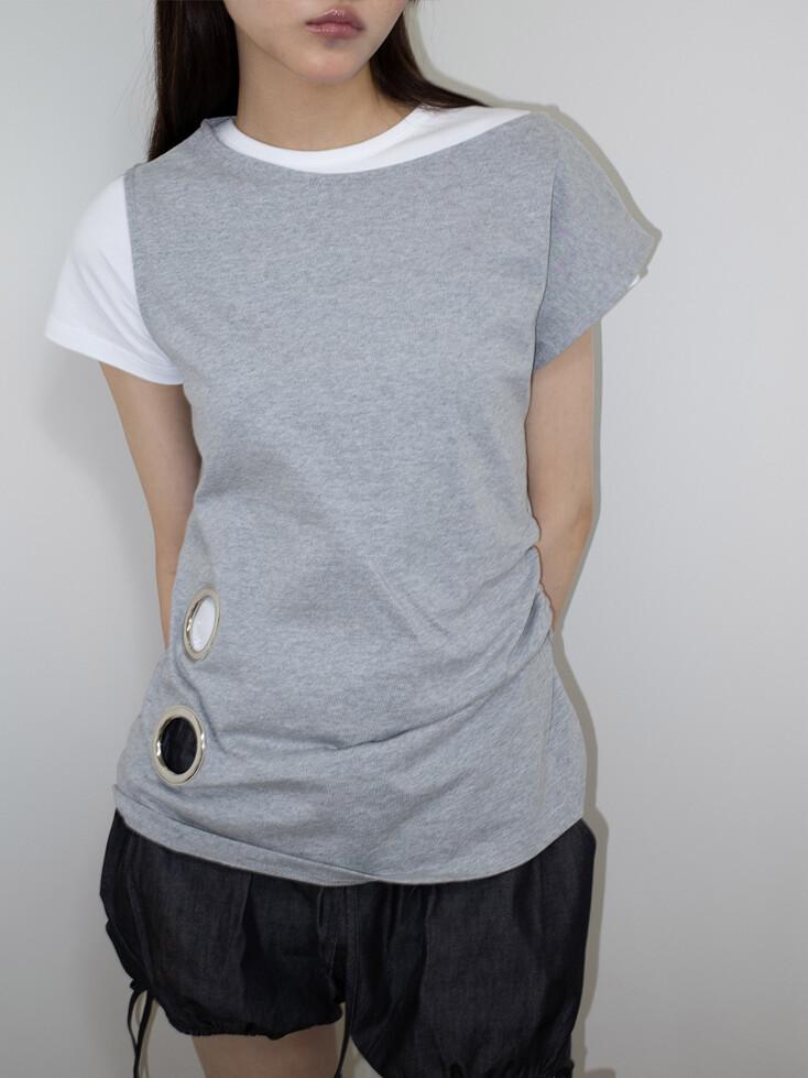[3차] EYELET LOOSE SLEEVELESS (MELANGE)