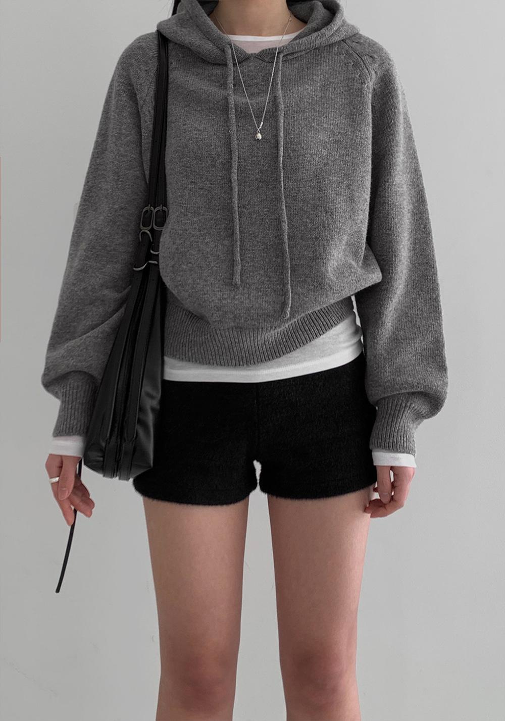 페스트 레글런 후드 니트 / 3color