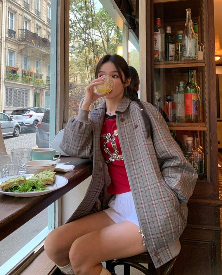 볼레바 체크 아우터_미디움
