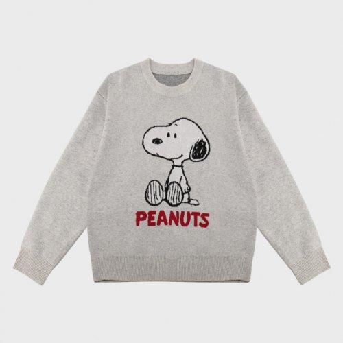 여성 버드아이 스누피 라운드 니트 FMDSW972F